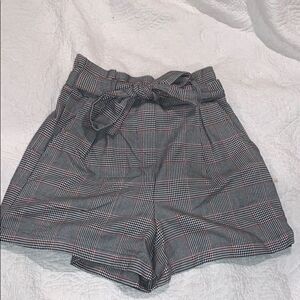 Plaid High Waisted Shorts Size XS Bershka